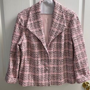 Silk/wool tweed jacket with silk lining. Custom